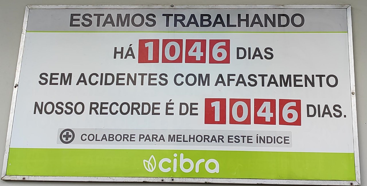 Cibra celebra 1.000 dias sem acidentes de trabalho com afastamento